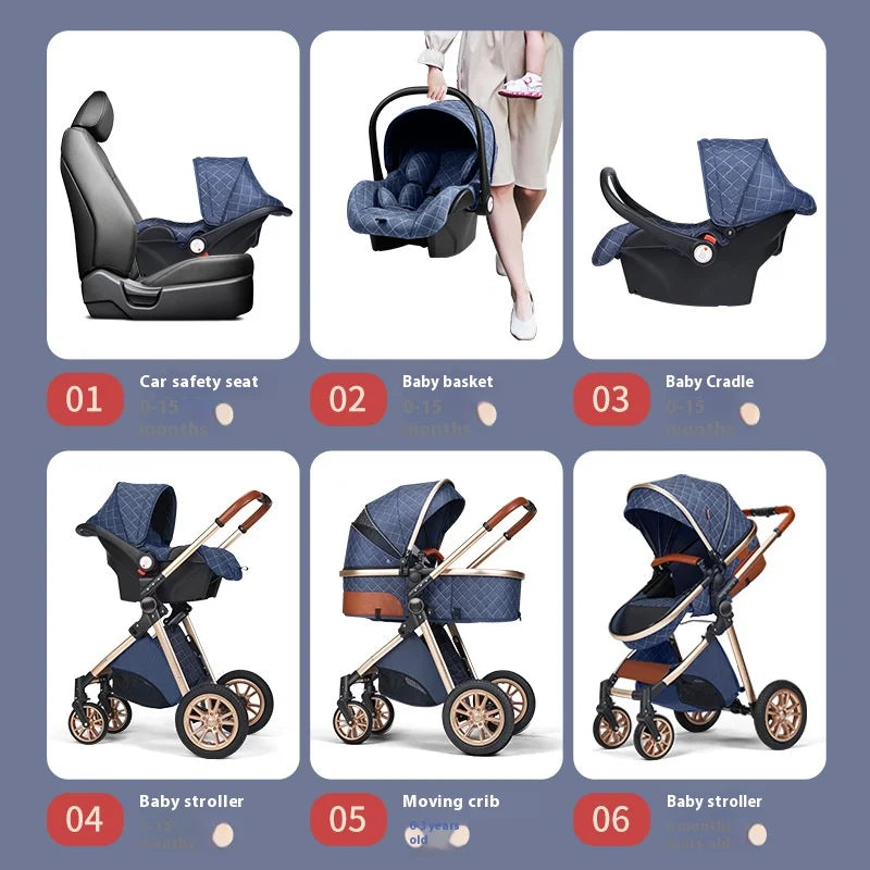 3-in-1 Luxury Baby Stroller