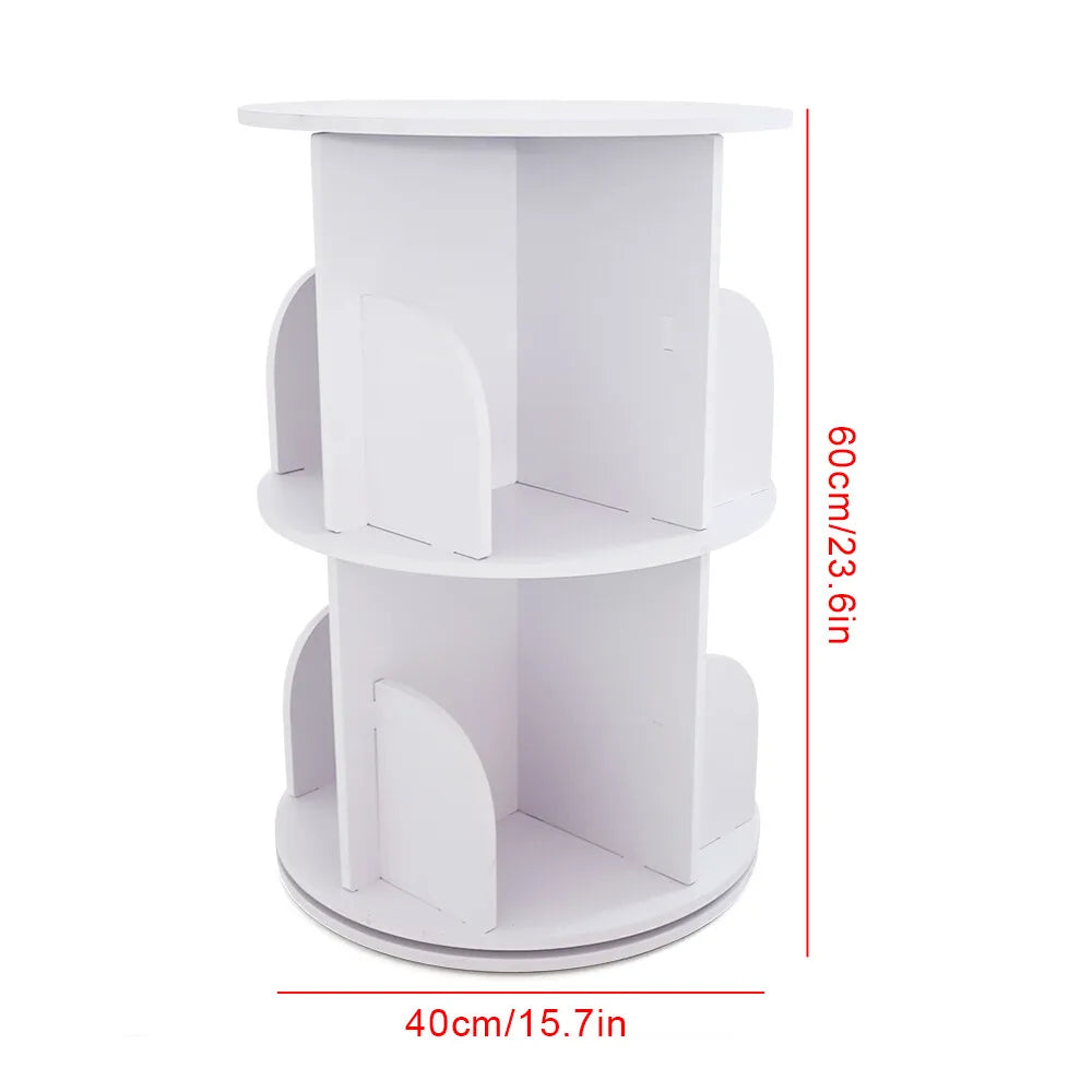 Rotating 2-Tier Bookshelf